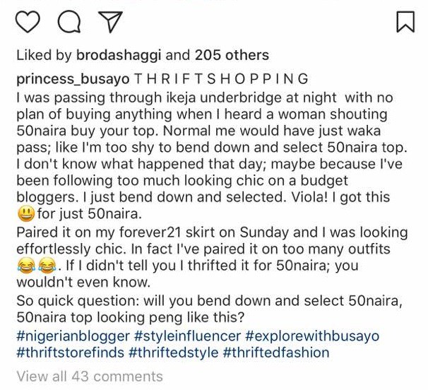 Nigerian Lady shows off a classic top she bought for 50 naira