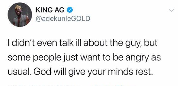 Rape Drama: Adekunle Gold deletes tweet where he called Nigerians animals for blaming Dorcas Fapson