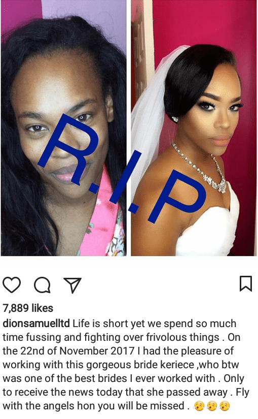 Beautiful Lady dies 2 months after her wedding