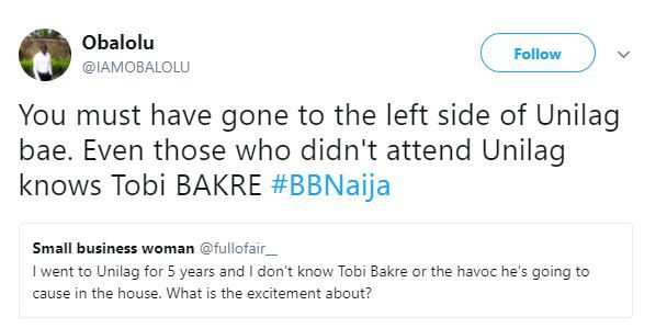 #BBNaija: 'Tobi Bakre snatched my girlfriend 2 years ago. I pray he's evicted soon' - Nigerian Guy, Unilag students reacts!