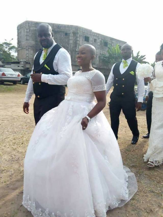 Bride hailed for maintaining her "low cut" on her wedding day in Akwa Ibom