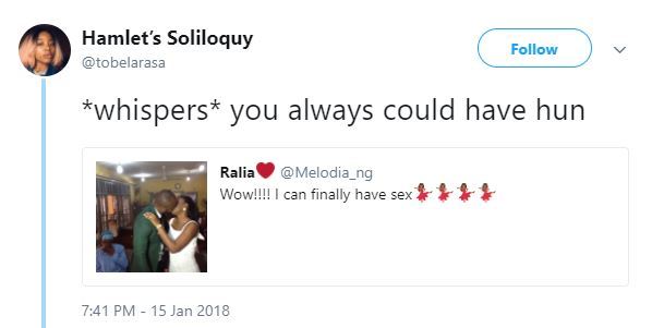 'Wow, I can finally have s3x' - Nigerian Lady says after tying the knot with her partner