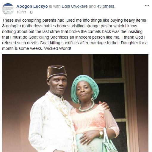 A month after wedding, Nigerian man discovers his pregnant wife, is carrying her boyfriend's pregnancy