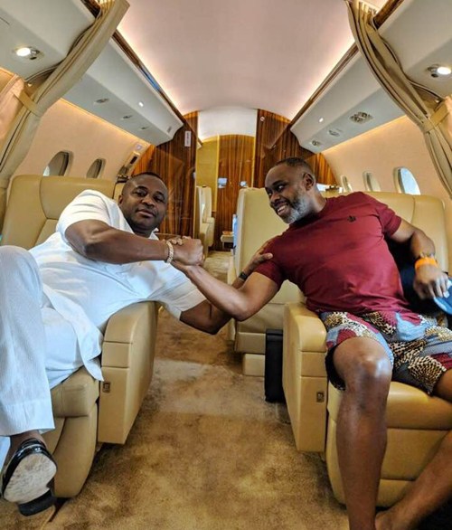 Nigerian Billionaire, AK47 Hangs Out With Nigerian Senator In His Luxury Private Jet. (Photos)