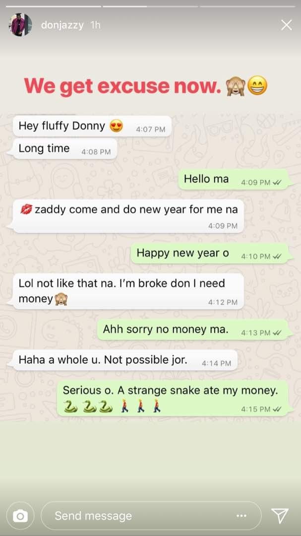 Hilarious Whatsapp Chat Between Don Jazzy And A Female Fan.