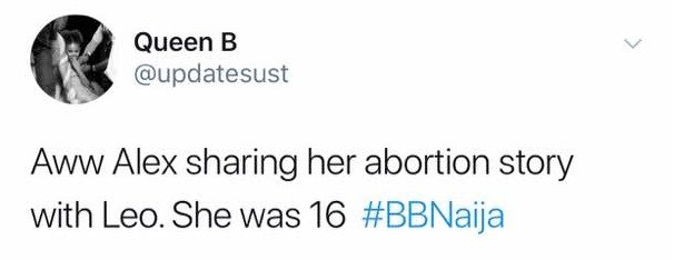 #BBNaija: Alex reveals she had an abortion at age 16, Nigerians reacts