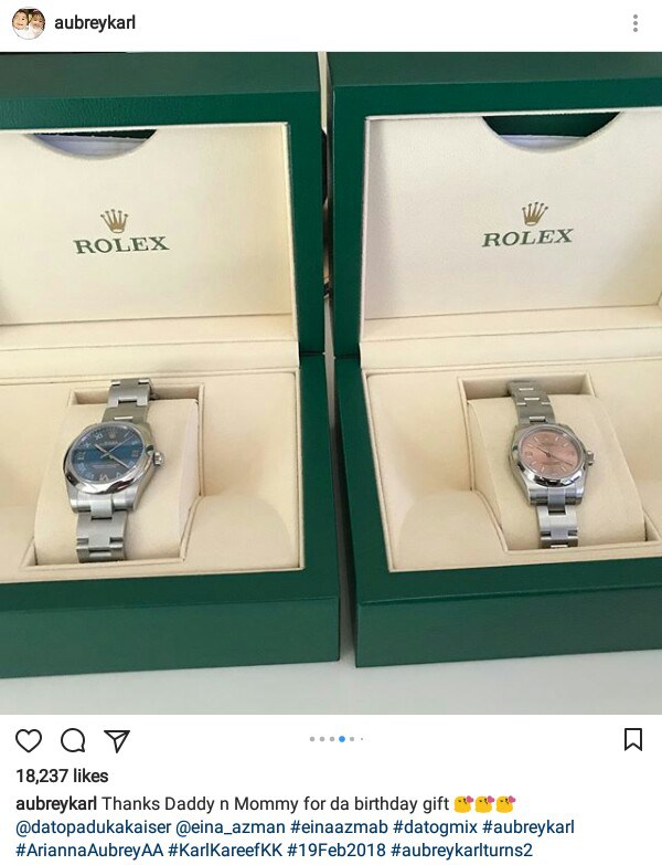 2-year-old twins get N3.7 million Rolex watches from their parents as birthday gifts