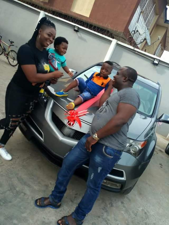 Lovely Moment Nigerian Man Surprises His Wife With Brand New Car As Valentine Gift.