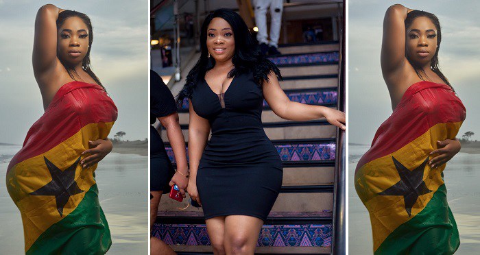 Ghanaian Actress, Moesha Boduong Poses In Country's Flag To Mark Independence Day