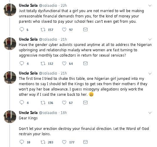 Don't let your erection destroy your financial direction - Nigerian relationship expert