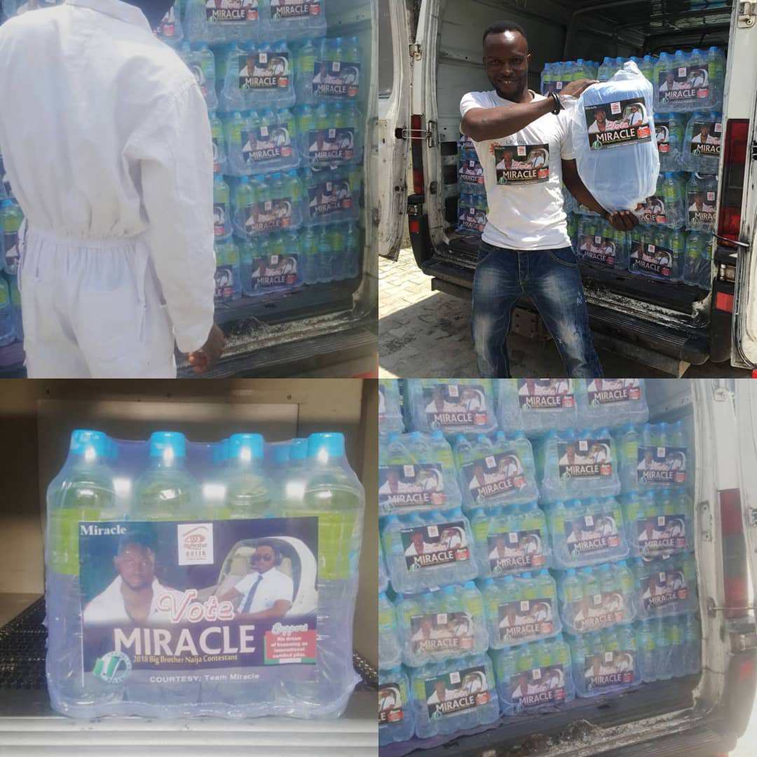 #BBNaija: Fans Campaign For Miracle With Bottled Water (Photos)