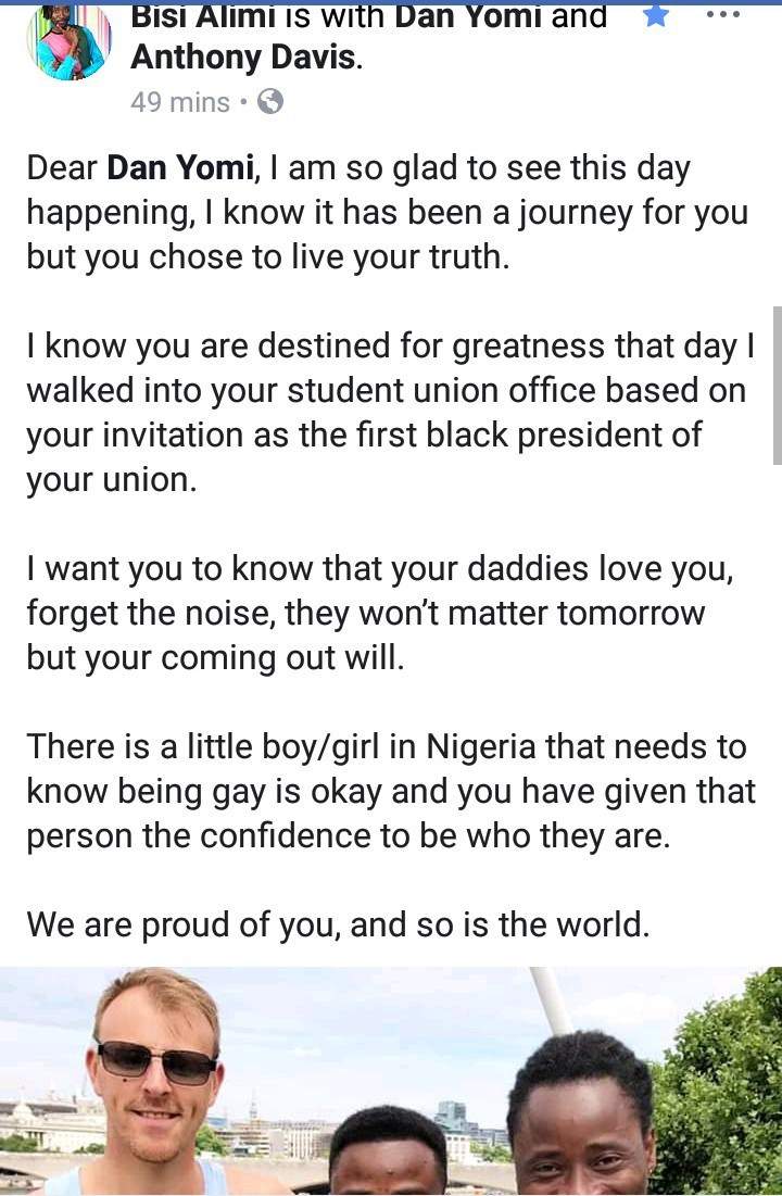 'Dear son, your daddies are proud of you' - Bisi Alimi declares support for Nigerian guy who recently came out as gay