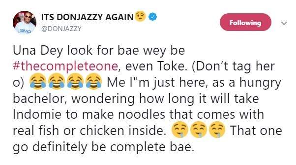 Don Jazzy shoots his shot at Toke Makinwa, she responds