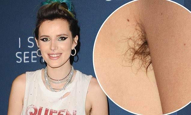 Actress Bella Thorne shows off her armpit hair as she attends movie screening in Los Angeles (photos)