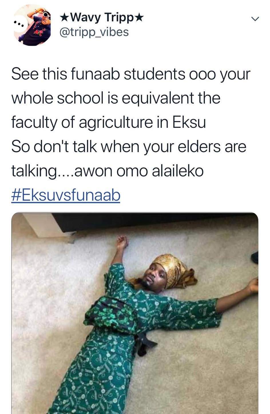 EKSU vs FUNAAB: Students drag each other on Social Media