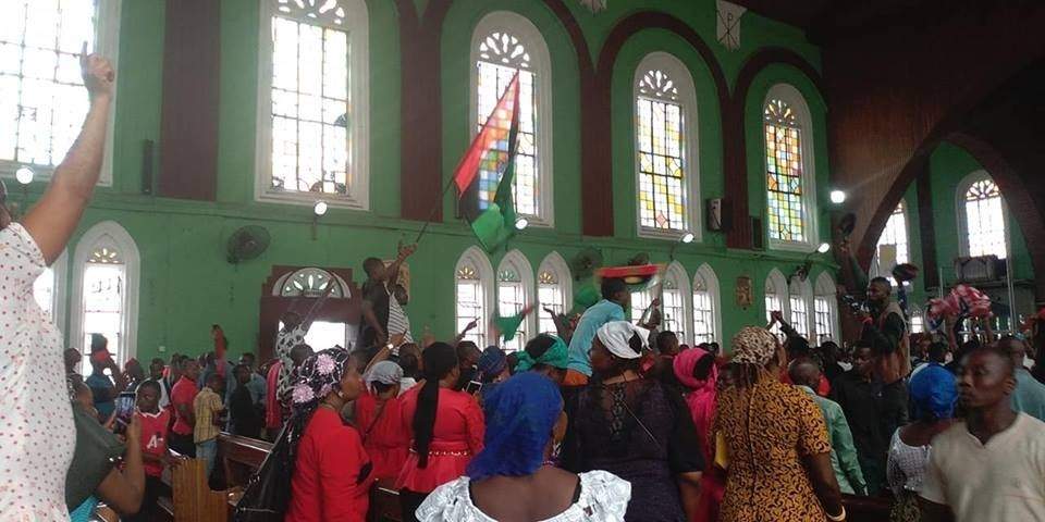 IPOB members disrupt church service in Abia after priest asked them to pray for a peaceful 2019 election