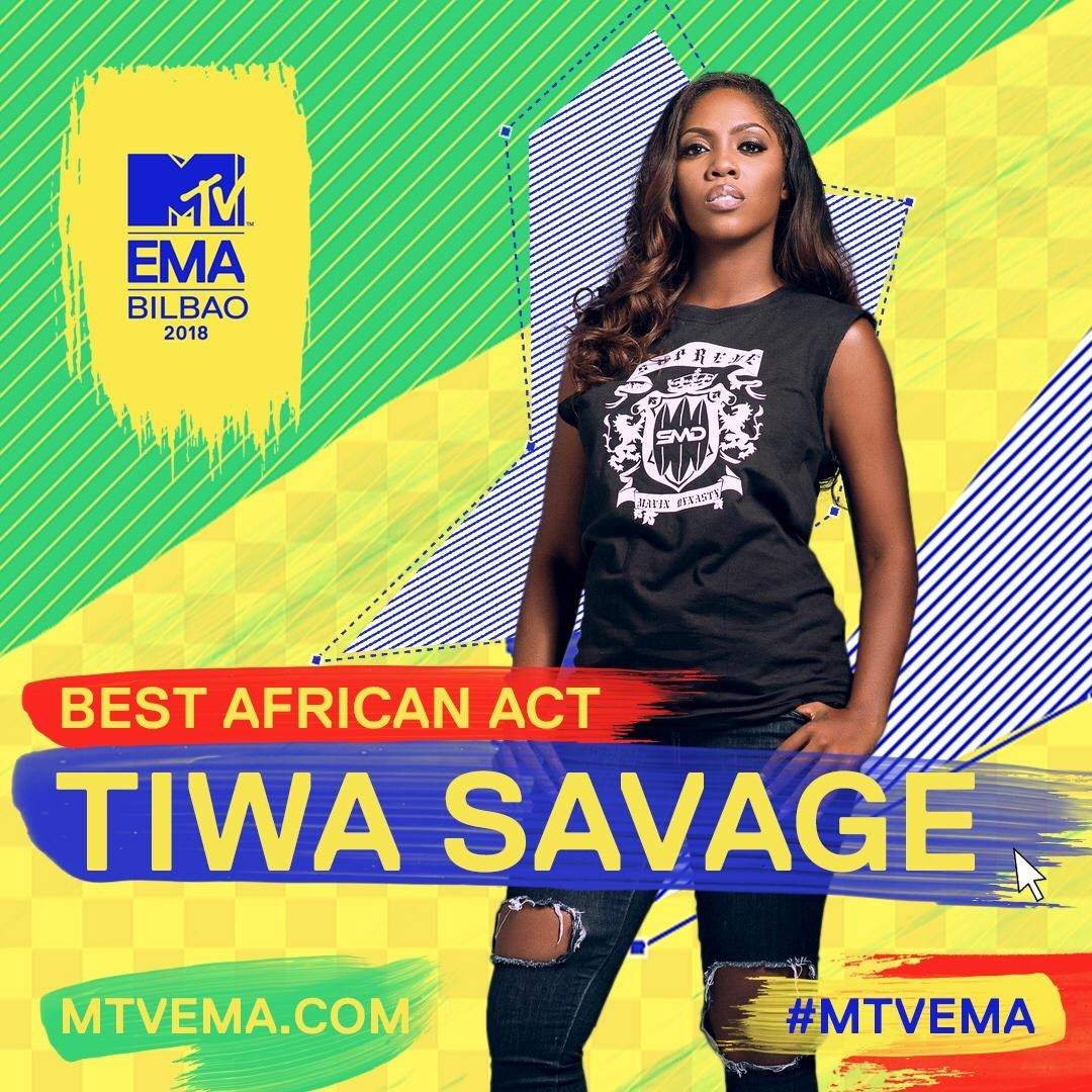 Tiwa Savage wins #MTVEMA 'Best African Act' (Photos)
