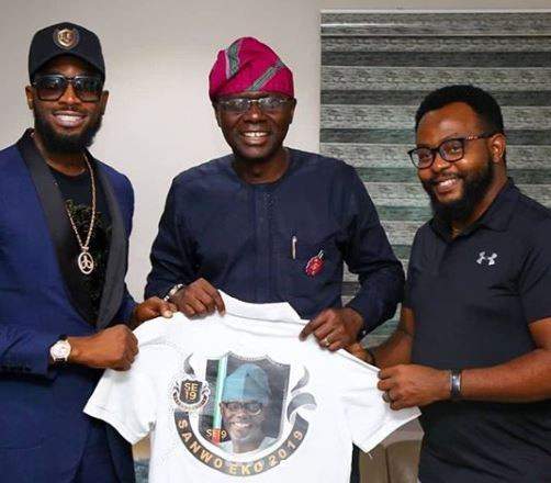 D'banj And U.S Singer, Ari Lennox Pay Courtesy Visit To Babajide Sanwo-Olu