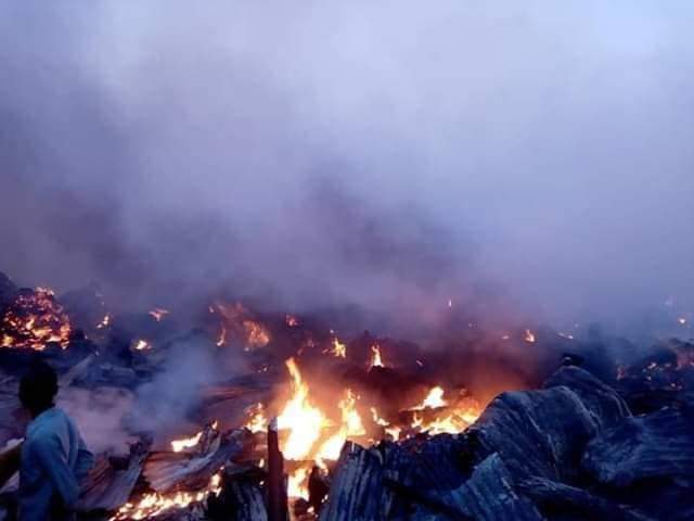 Goods worth millions of Naira destroyed in Keffi main market fire disaster (Photos)