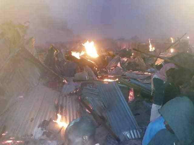 Goods worth millions of Naira destroyed in Keffi main market fire disaster (Photos)