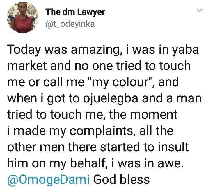 Yaba market male traders now scared to touch female customers.