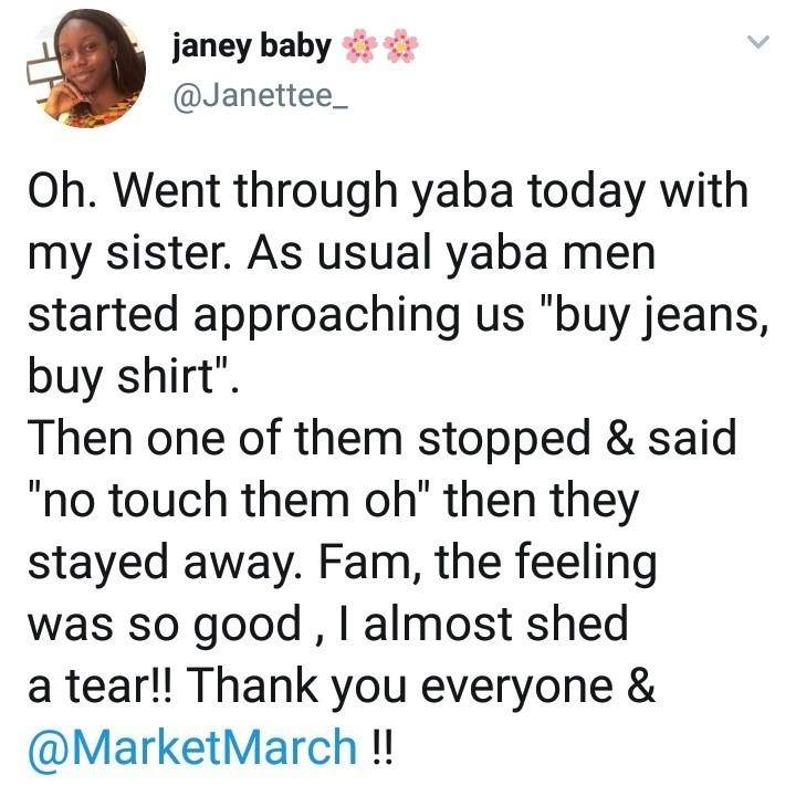 Yaba market male traders now scared to touch female customers.