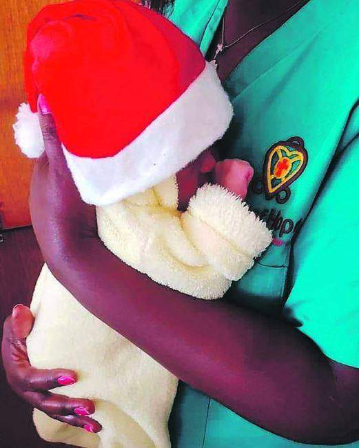 Baby abandoned by its mother in a bin on Christmas day, rescued (Photo)