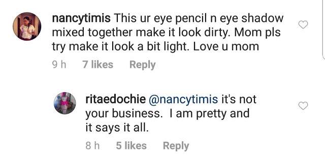 Rita Edochie fires back at fans for criticising her makeup