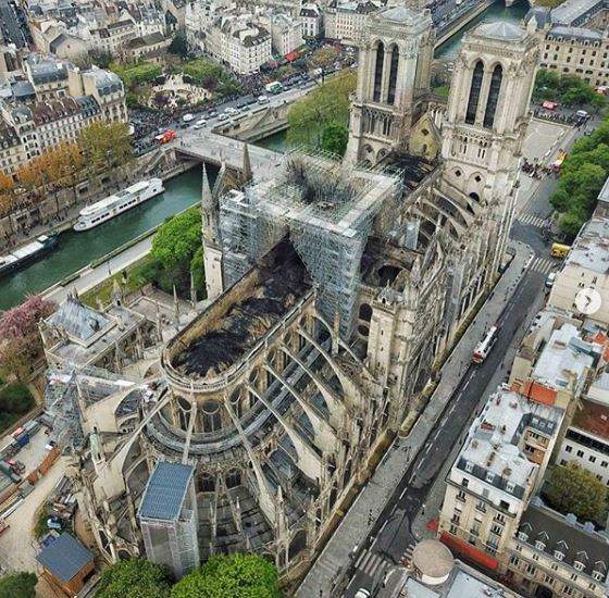 Drone photos reveal the devastating scale of the Notre Dame Cathedral fire