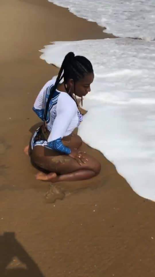 OAP Destiny Amaka flaunts her curves in sexy swimwear photos