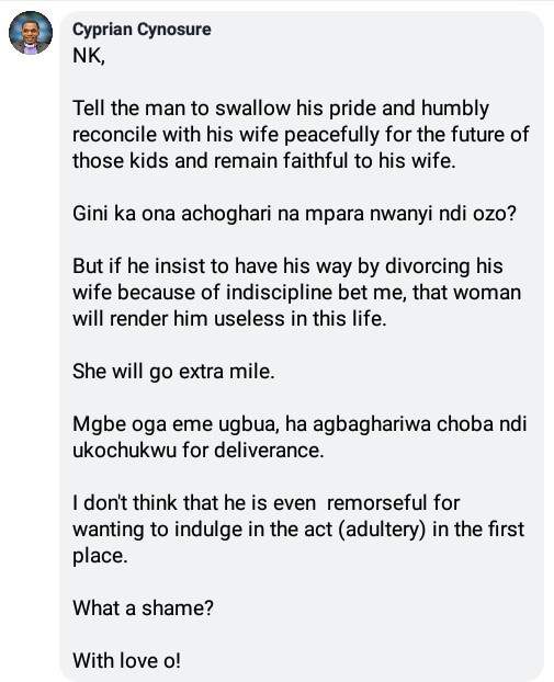 Man threatens to divorce his wife because she did charms to make him lose erection with other women except her