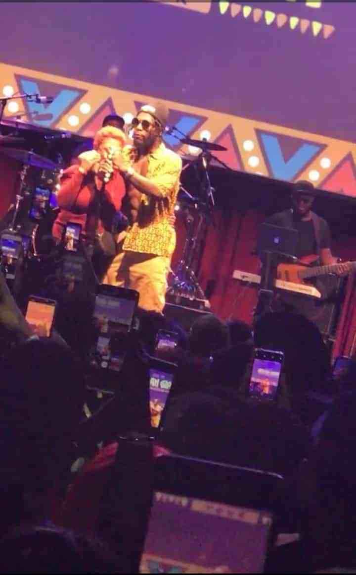 Burna Boy Brings Out Mum To Perform 'Dangote' Live On Stage
