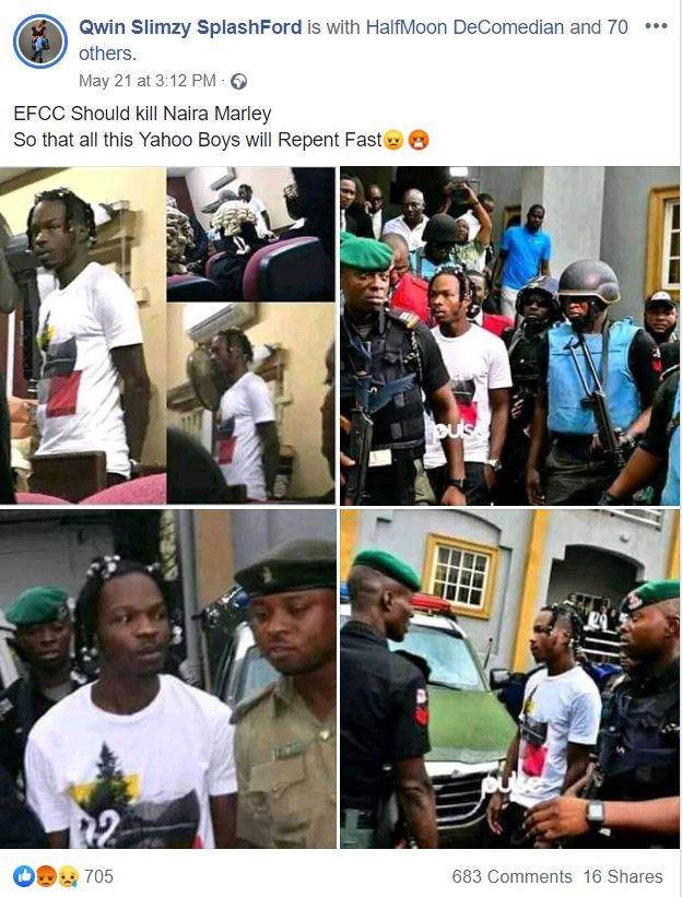 Disclaimer: "EFCC Should Kill Naira Marley" - Lady in the said photo is being impersonated.