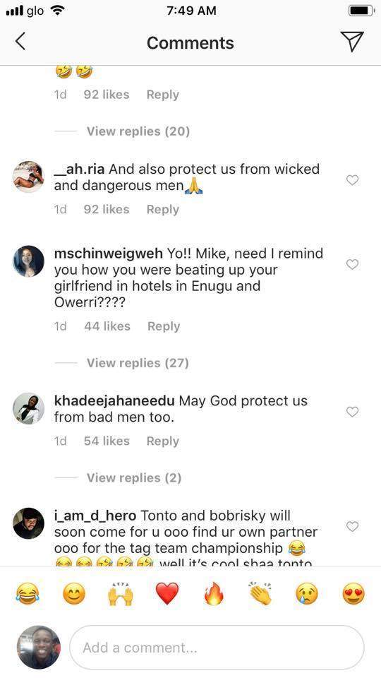 Fans drag Mike Godson for shading Tonto Dikeh, calling him a woman beater