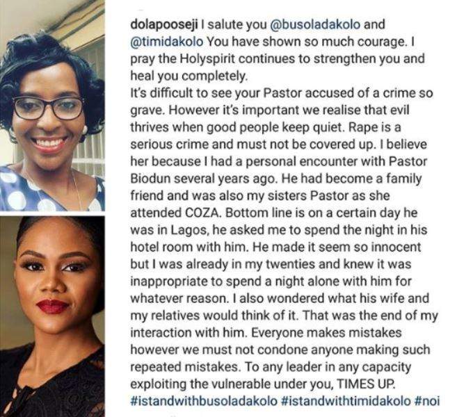Former family friend of Pastor Biodun Fatoyinbo narrates how he invited her to spend the night with him