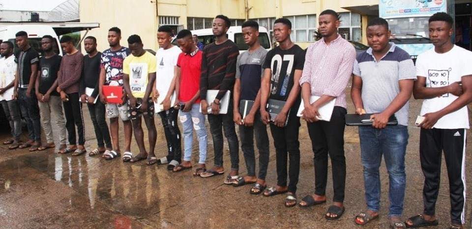 EFCC arrests 54 suspected 'Yahoo Boys' in Ogun and Osun state (Photos)