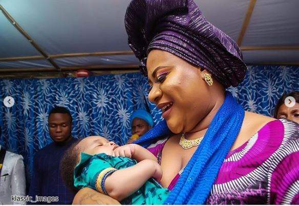 Actress Nkechi Blessing dedicates son as he clocks 3 months (photos)