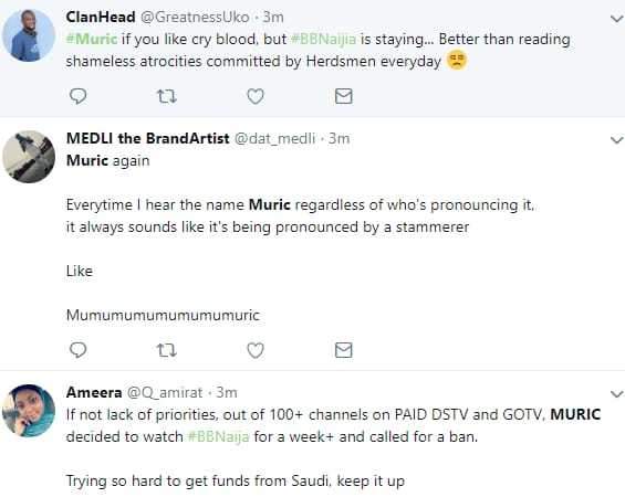 'If it was left to MURIC, we are going to sleep and wake up in sadness' - Nigerians react to MURIC's demand for #BBNaija ban