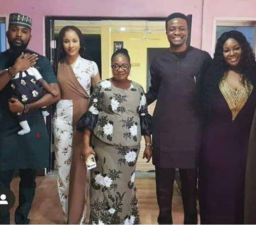 Adesua Etomi-wellington and her growing 'baby bump' step out for Toolz' birthday