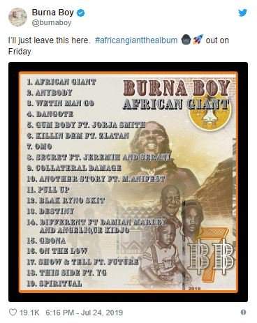 Burna Boy Features Bob Marley's Son And Others In New Album, Fans Reacts