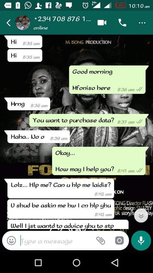 Young Nigerian guy shares chat with slay queen who shamed his hustle and at the same tried to benefit from it (Screenshots)