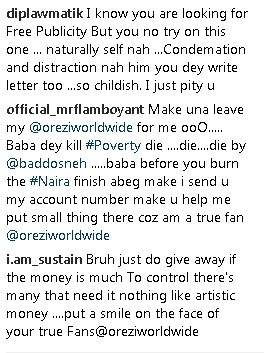 Orezi causes outrage on social media after burning Nigerian currency in new photo