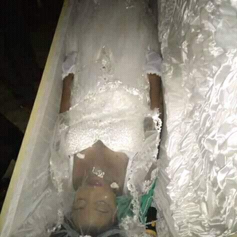 Sad Photos: Fresh UNICAL graduate buried in her wedding dress on her wedding day