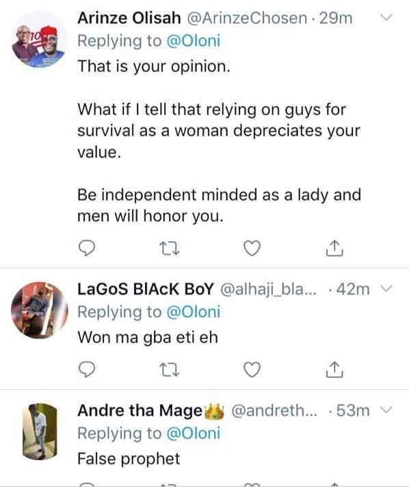 Nigerian Feminist, Oloni, gives her own definition of a shameless man.