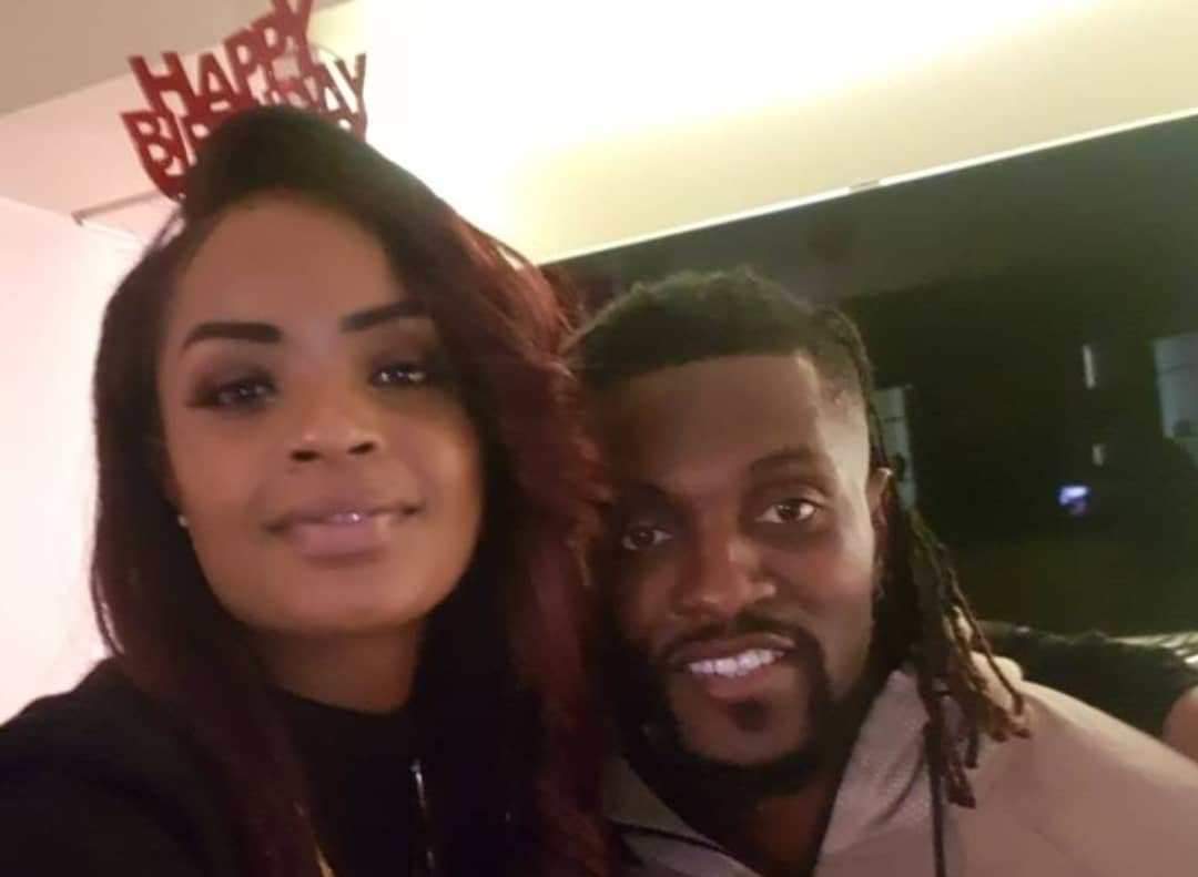 Emmanuel Adebayor surprises his girlfriend Dillish Mathews with giant bouquet of red roses on Valentine's Day (Photo)