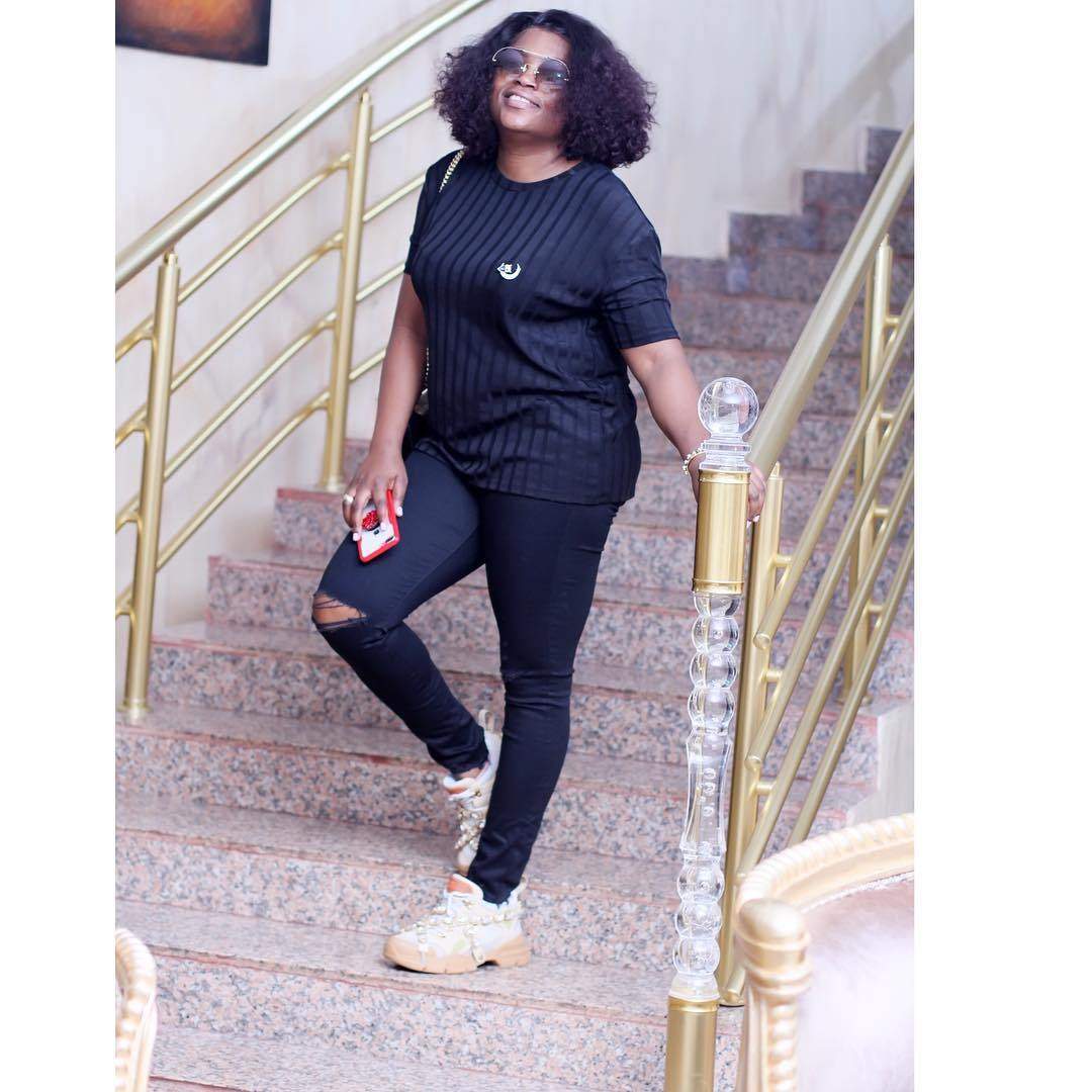 Funke Akindele Bello shows off her post-baby body 2-month after giving birth to a set of twin boys (Photos/Video)
