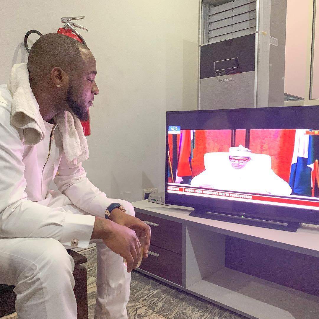 Davido 'hails' President Buhari as he delivers speech to the Nation ahead of Saturday's election