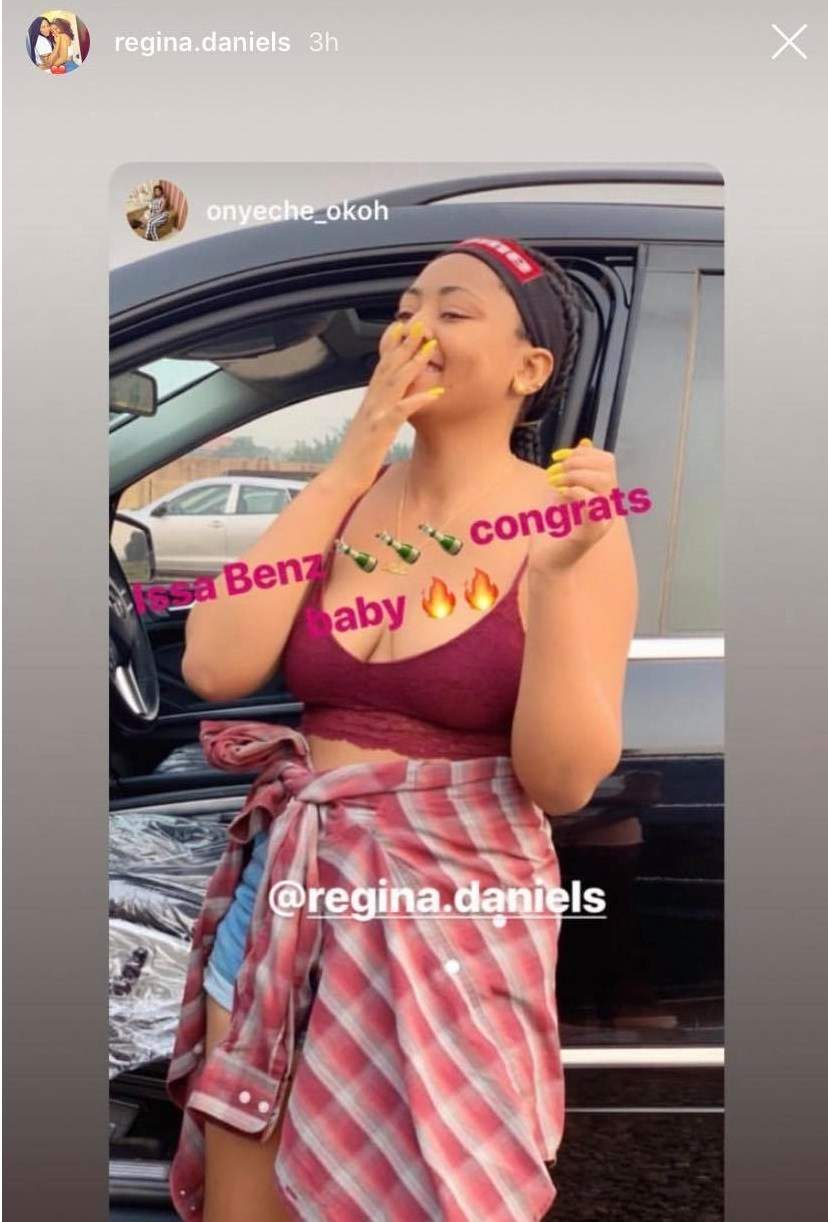 Regina Daniels buys Mercedes Benz for millions of naira