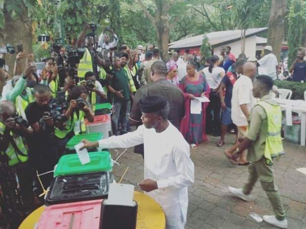 Osinbajo and wife cast their votes in Lagos (Photos)