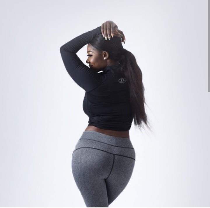 'No surgery, all natural'- Mercy Johnson show off hourglass figure in workout clothes